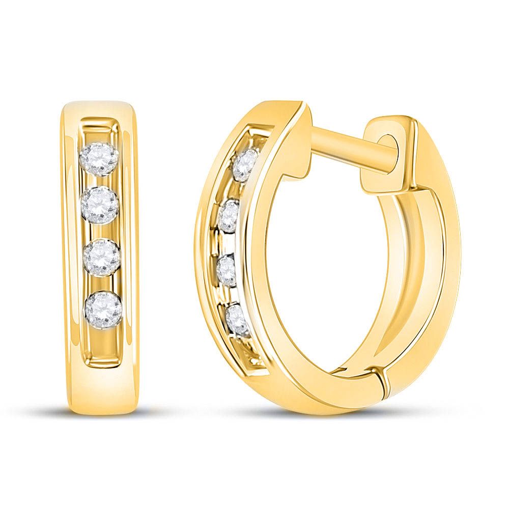 10k Gold 1/20 ct Diamond Hoop Earring