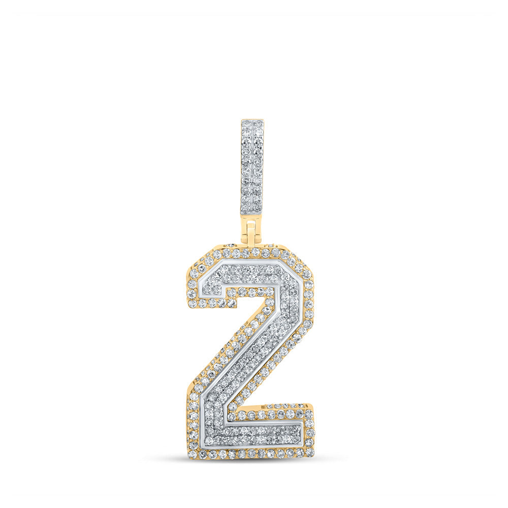 10k Gold 1.5 ct Diamond Number Pendant