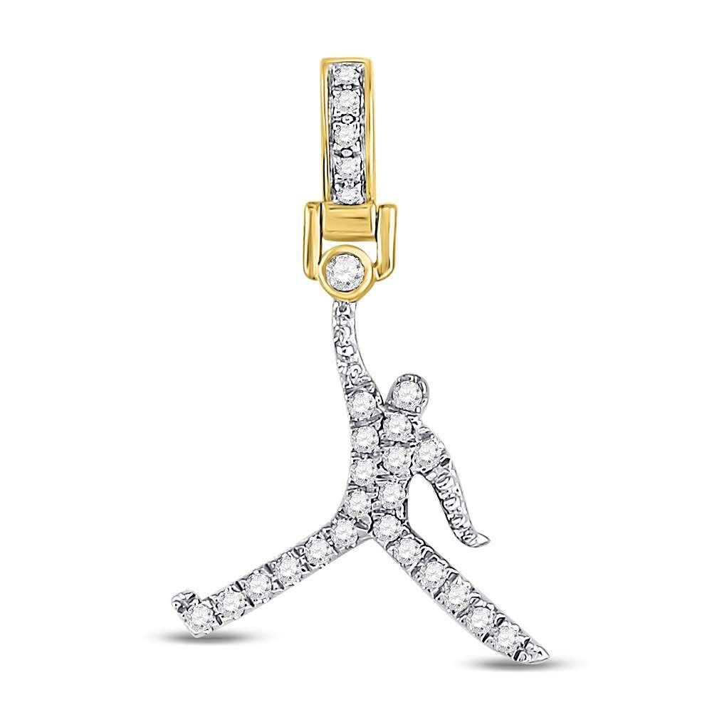 10k Gold 1/5 ct Diamond Basketball Pendant