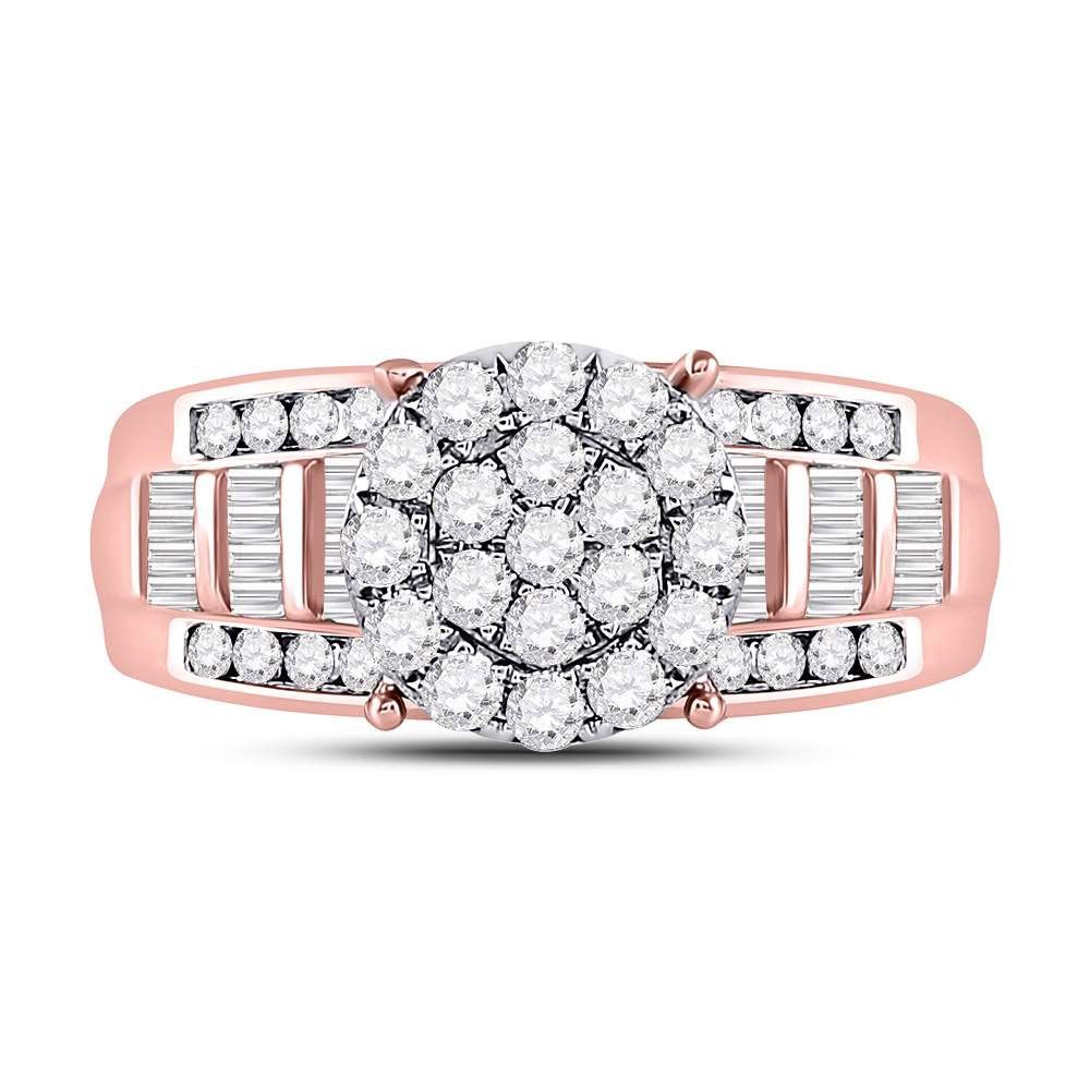 10k Gold 1 ct Diamond Cluster Bridal Engagement Ring