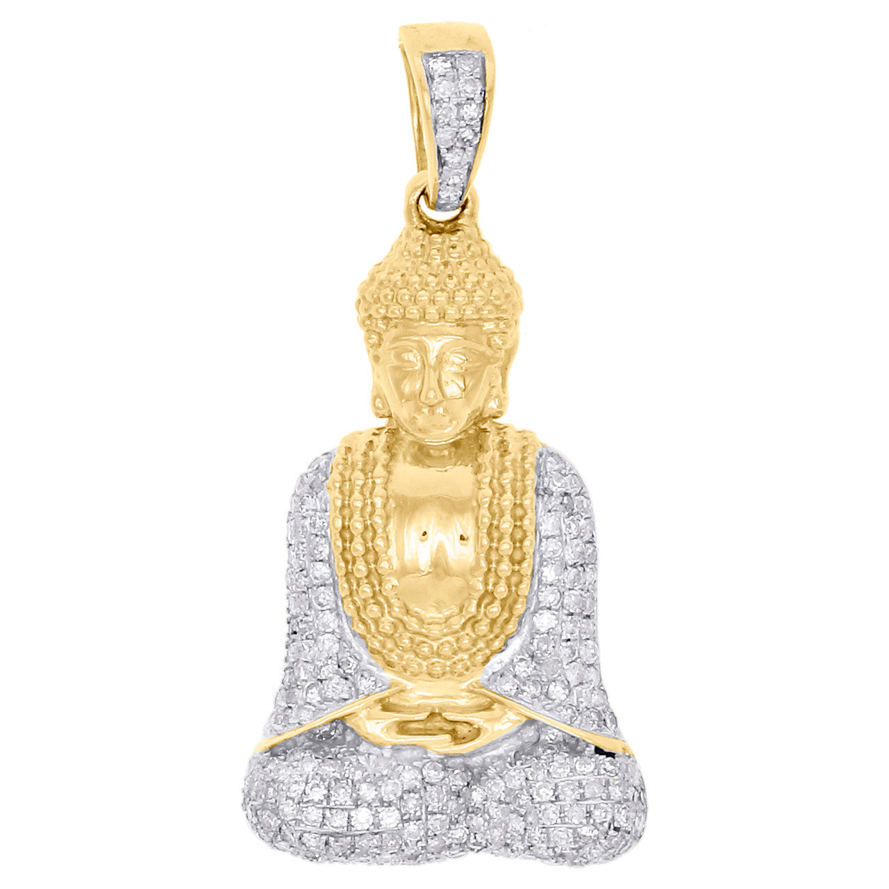 10K Gold 1/2 ct Diamond Buddha Pendant