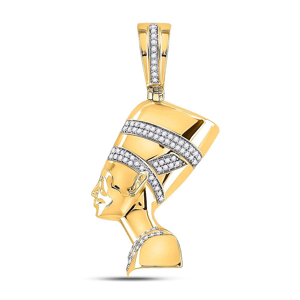 10k Gold 1/4 ct Diamond Pharoh Pendant