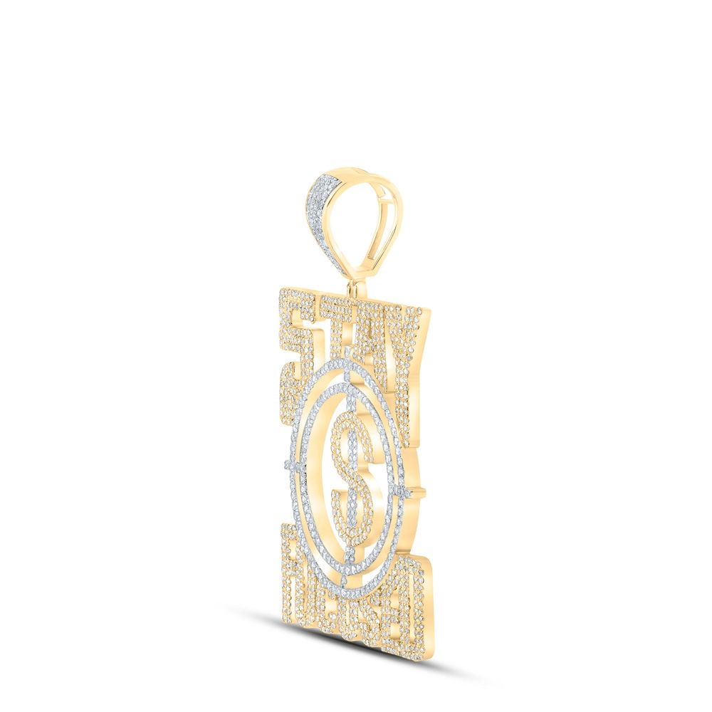 10k Gold 3 ct Diamond Stay Focused Pendant