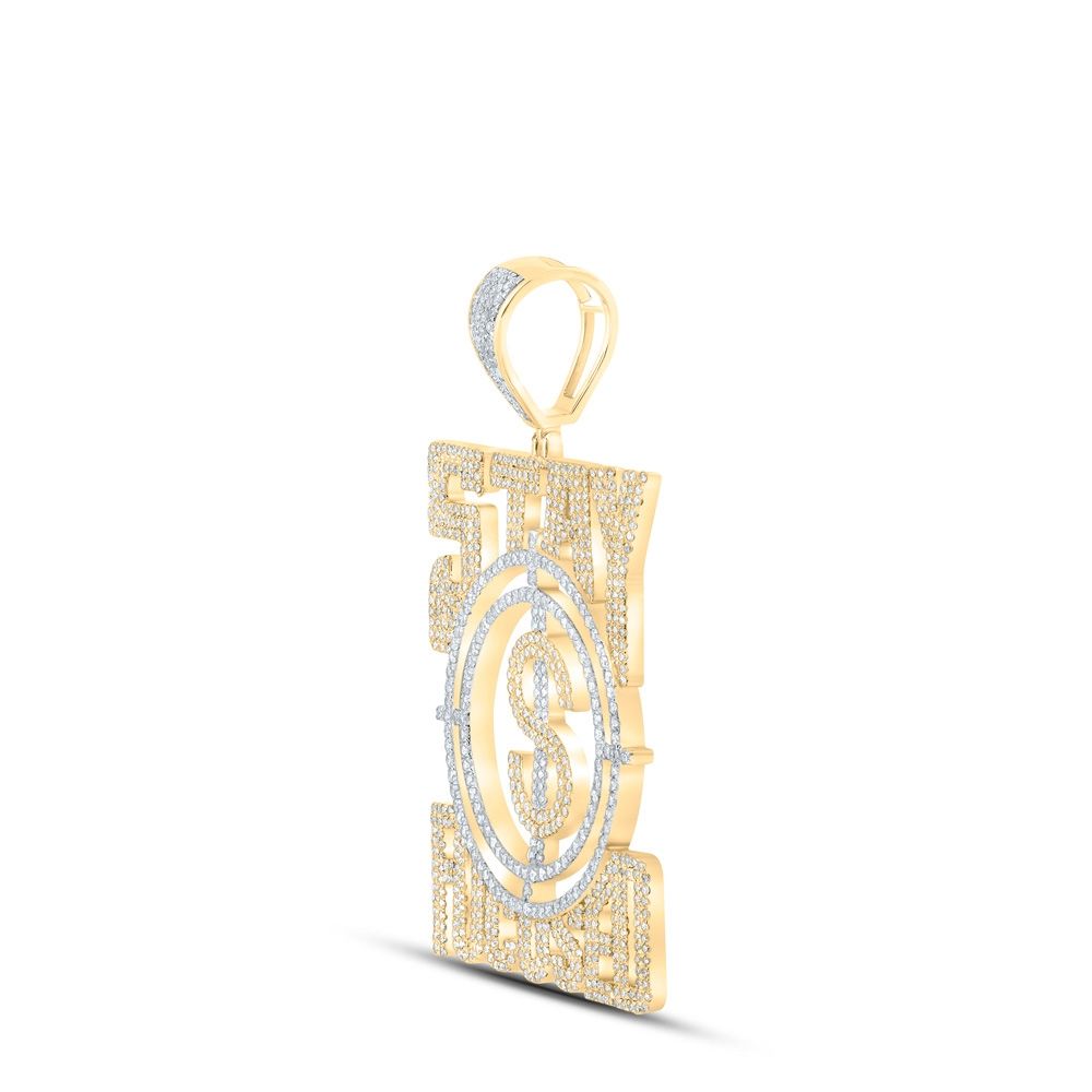 10k Gold 3 ct Diamond Stay Focused Pendant