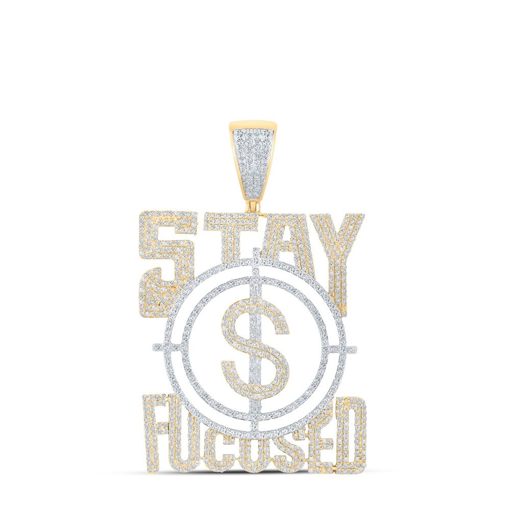 10k Gold 3 ct Diamond Stay Focused Pendant