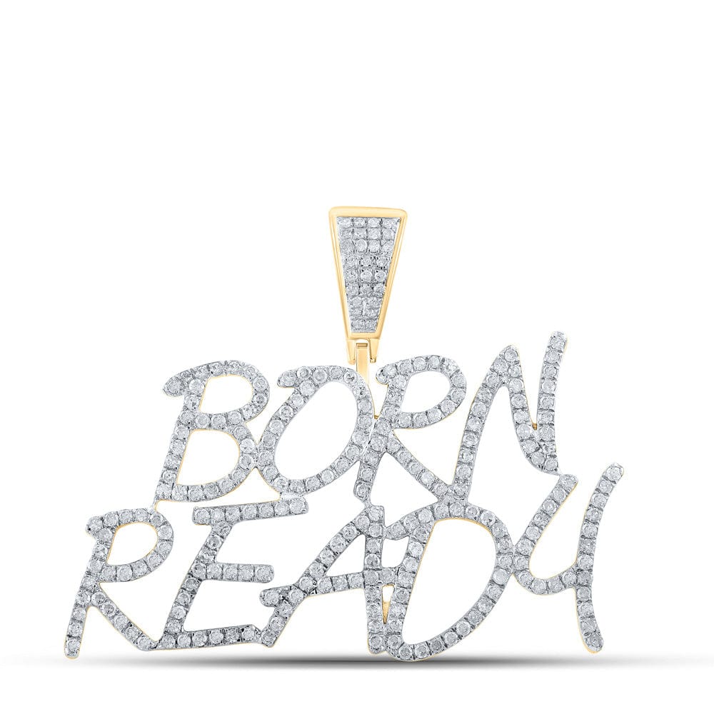 10k Gold 1 1/3 ct Diamond Born Ready Pendant