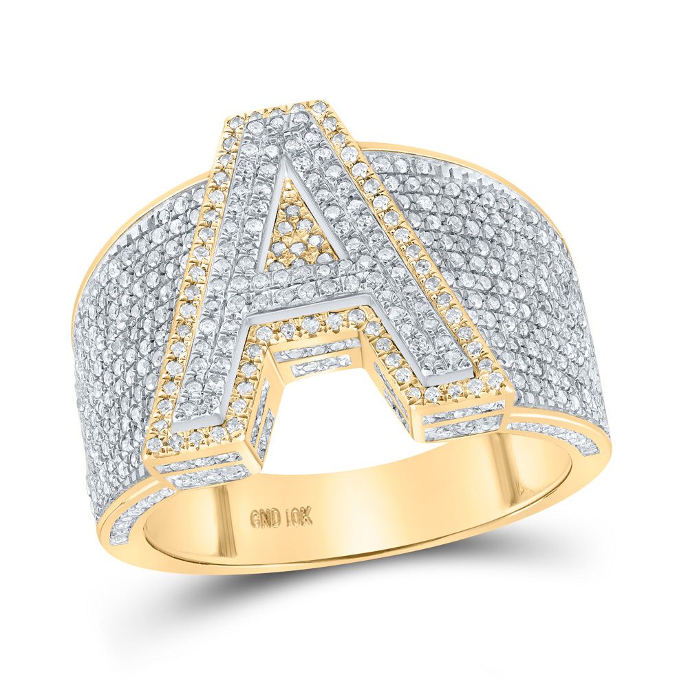10K Two-Tone Gold 1.25 ct Initial Letter Ring