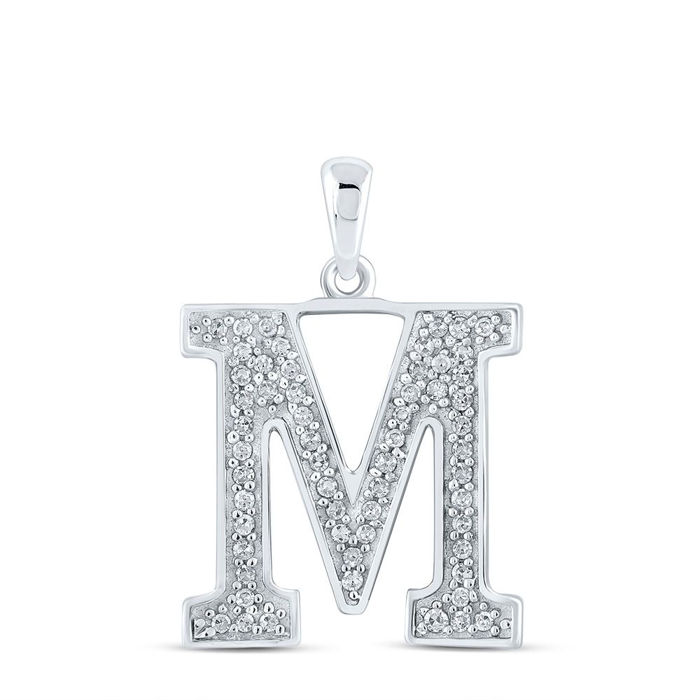 10k Gold 1/10 ct Diamond Initial Pendant