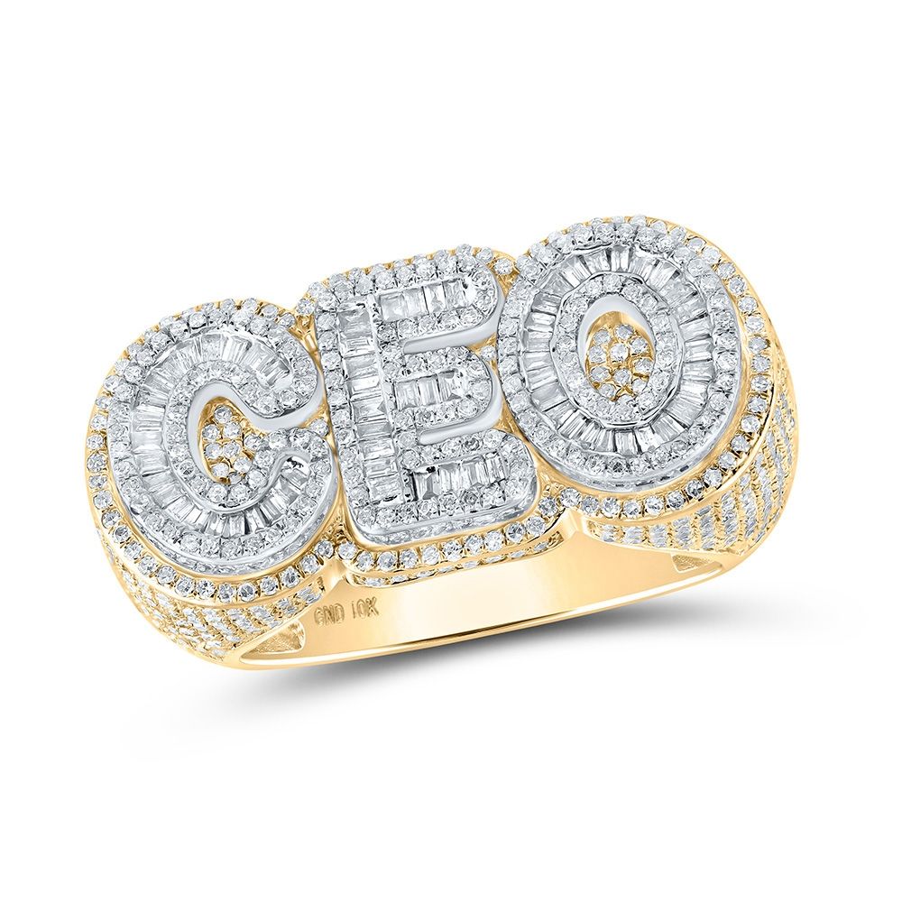 10k Gold Two-tone 2 ct Baguette Diamond CEO Ring