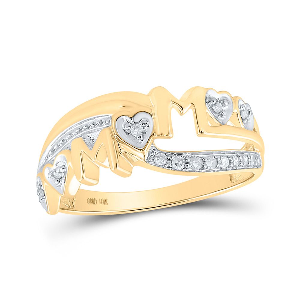 10k Gold 1/10 ct Diamond Mom Heart Ring