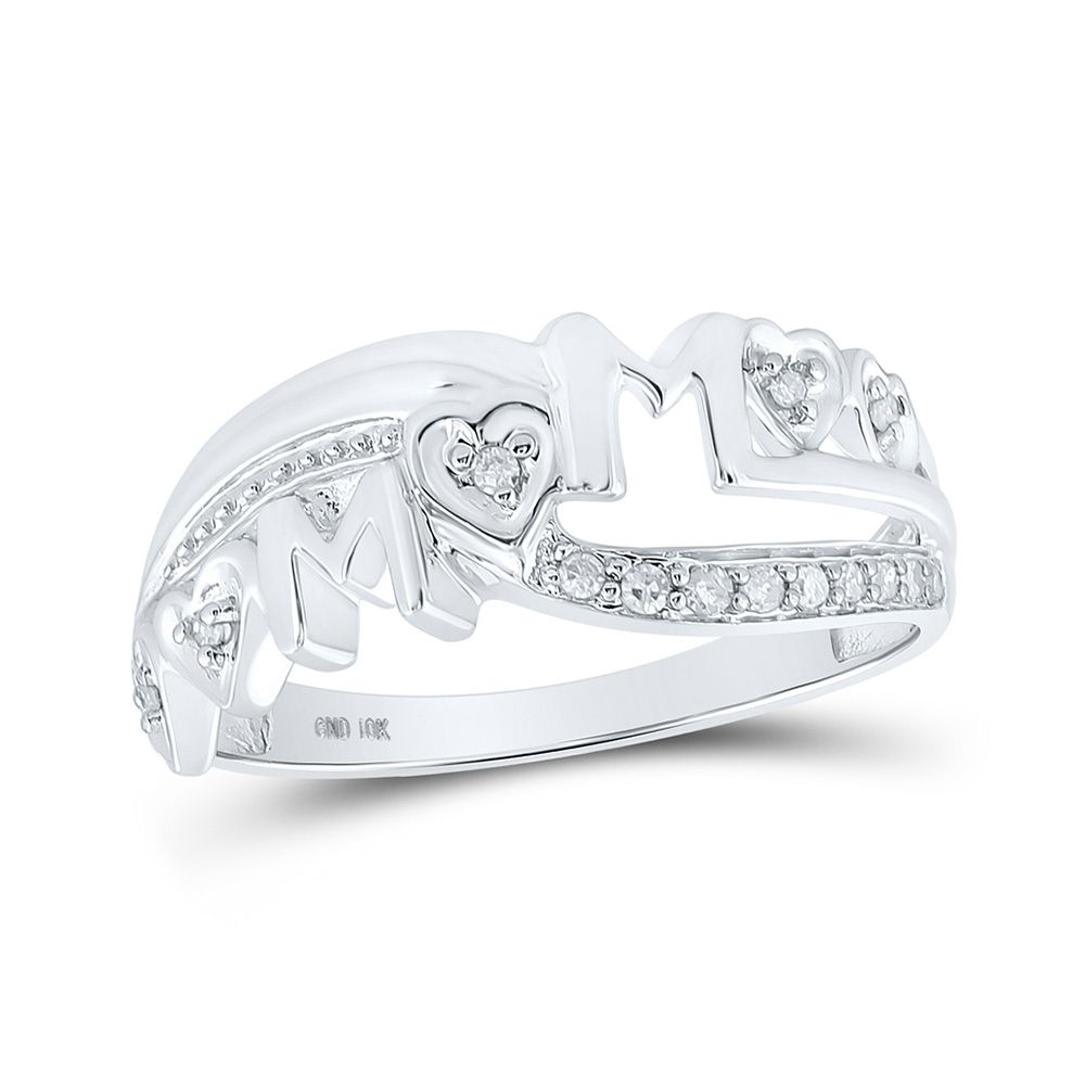 10k Gold 1/10 ct Diamond Mom Heart Ring