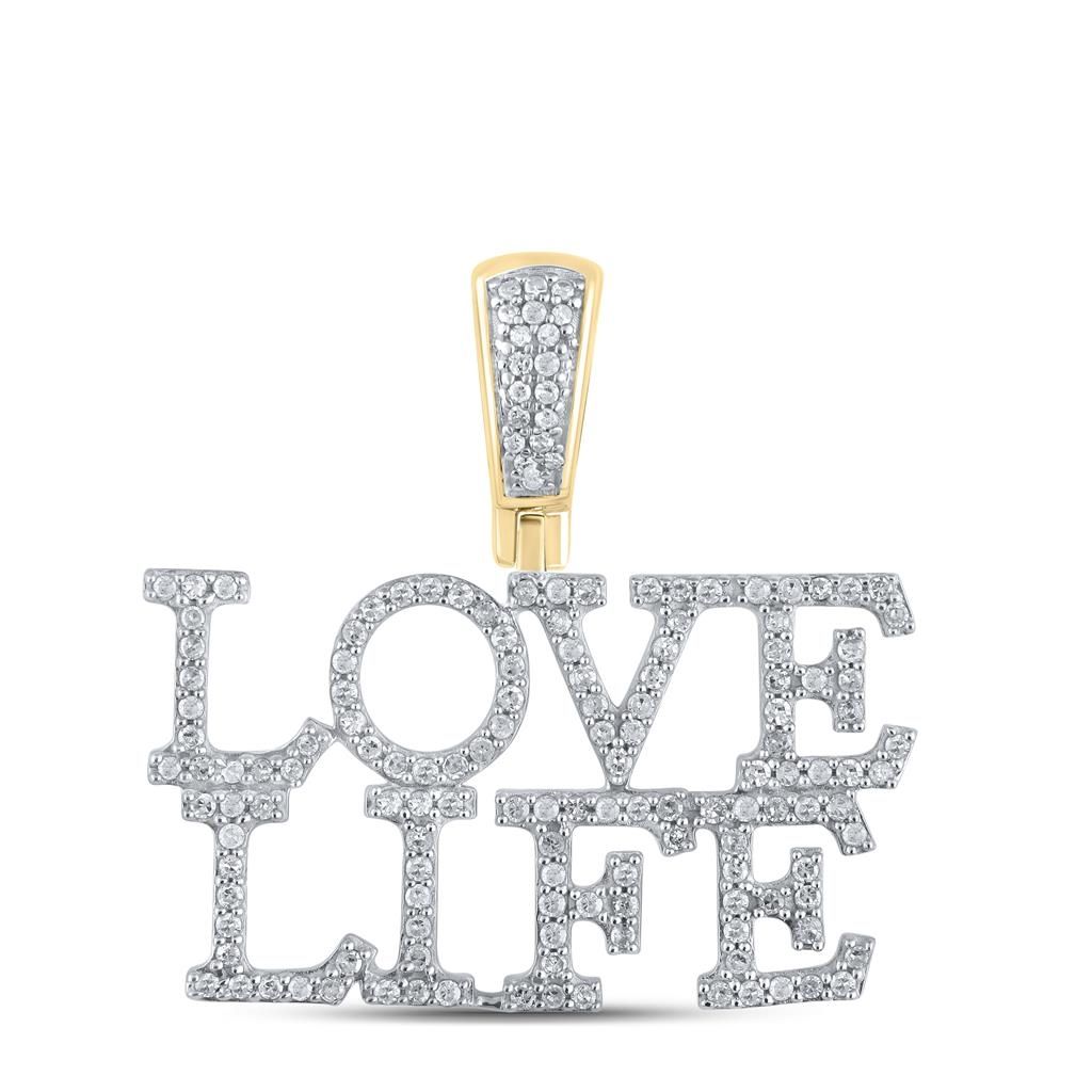 10k Gold 1/2 ct Diamond Love Life Pendant