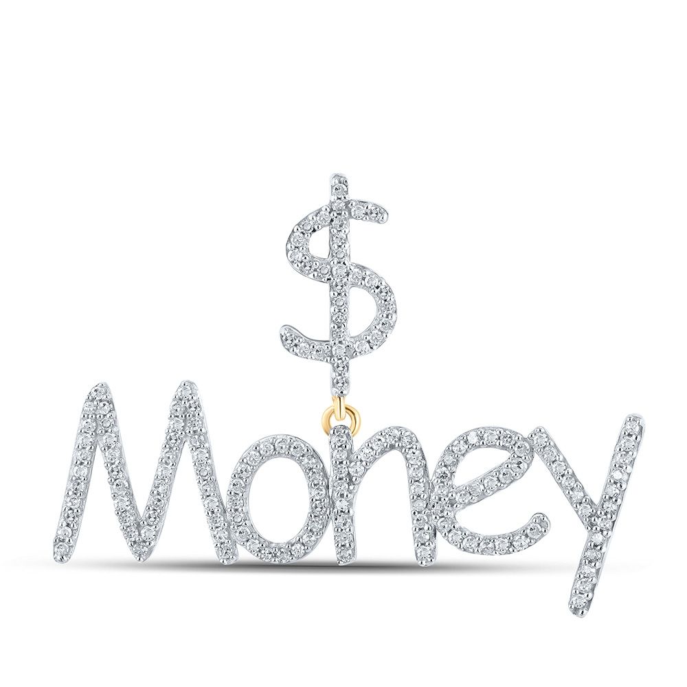 10K Gold 1/2 ct Diamond Dollar Money Pendant