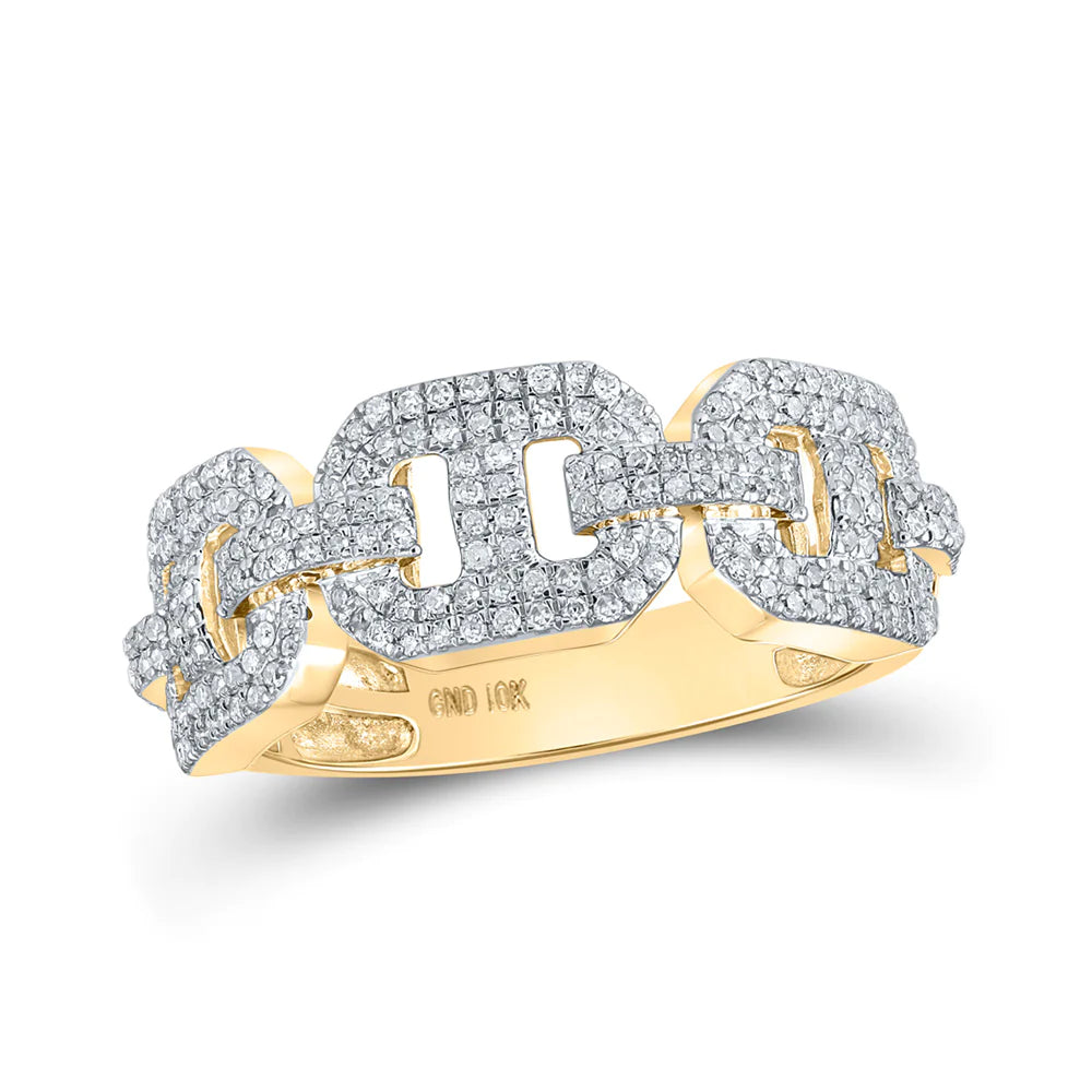 10k Gold 5/8 ct Diamond Gucci Band Ring