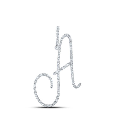 10k Gold 5/8 ct Diamond Cursive Initial Pendant