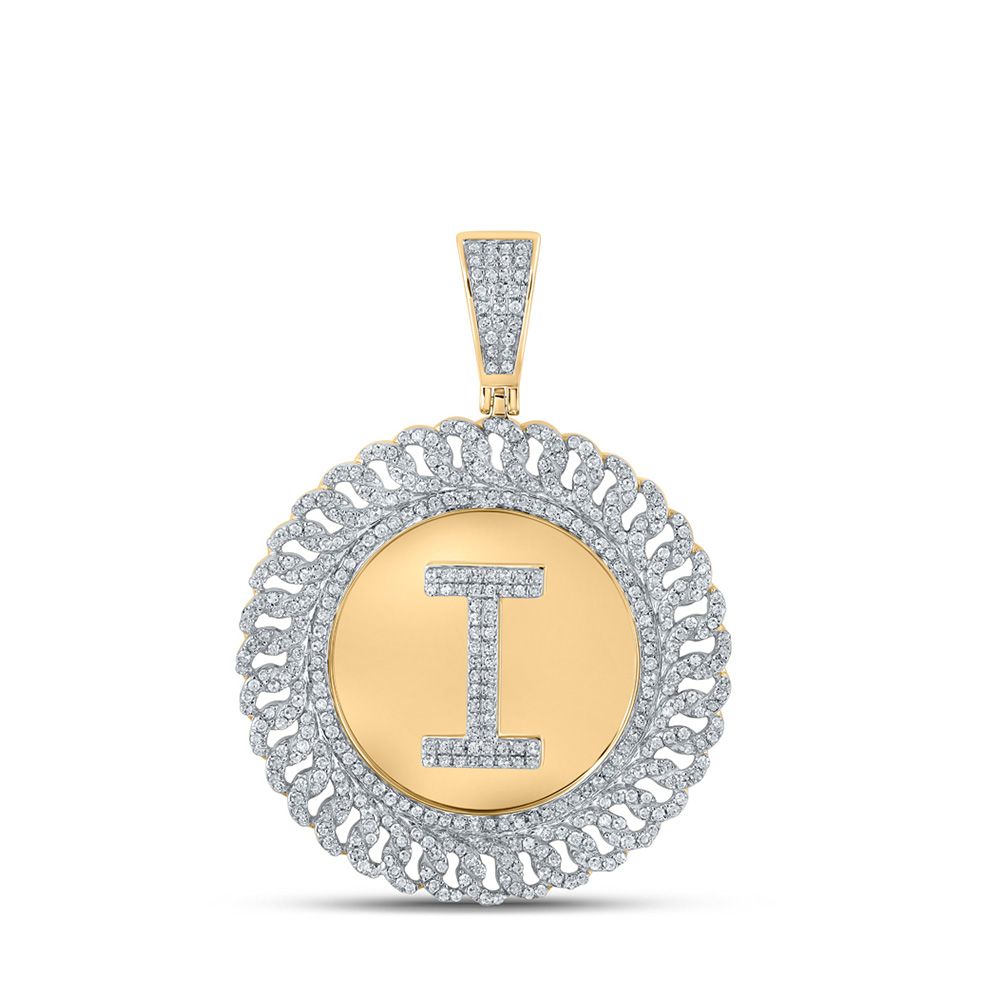 10k Gold Round 1.5 ct Diamond Initial Pendant