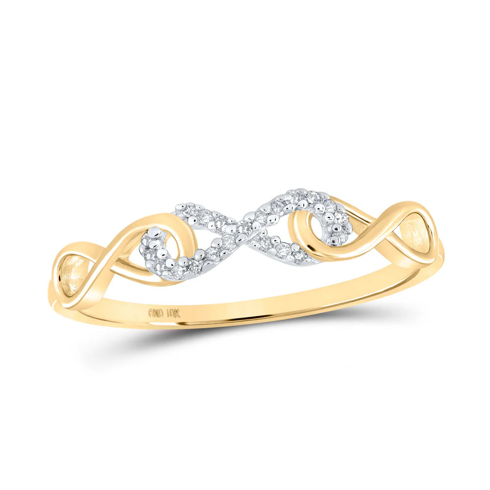 10k Gold 1/20 ct Diamond Infinity Ring