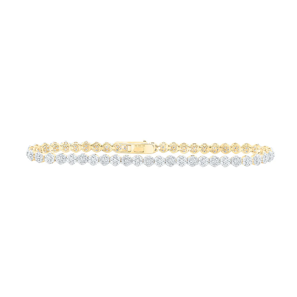 10k Yellow Gold 2 1/5 ct Diamond Round Bracelet