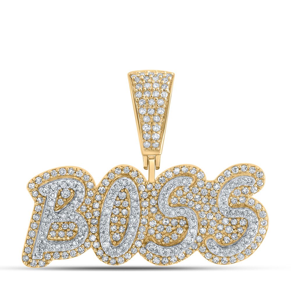 10K Gold 3/4 ct Diamond Boss Pendant