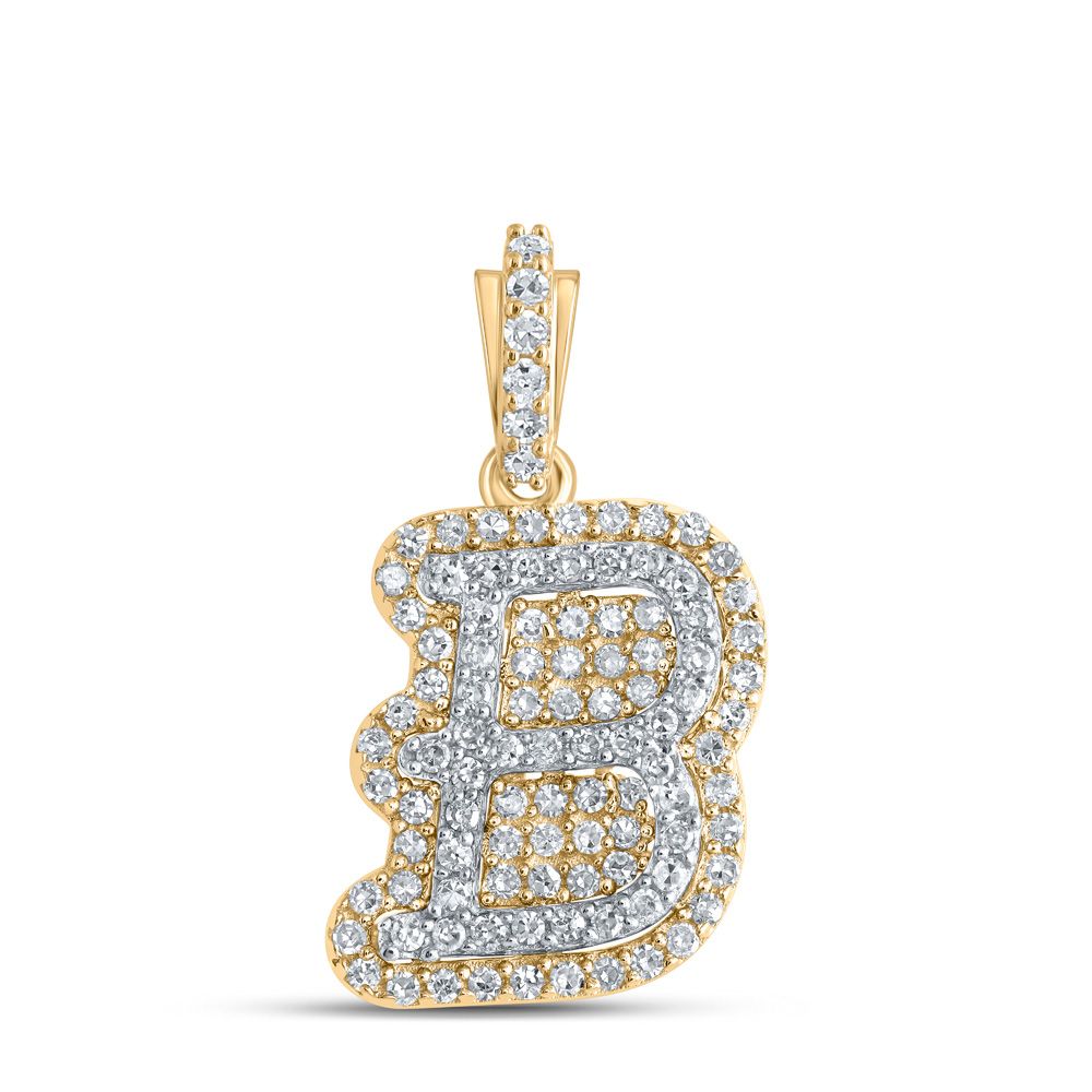 10K Gold 1/4 ct Diamond Letter Pendant