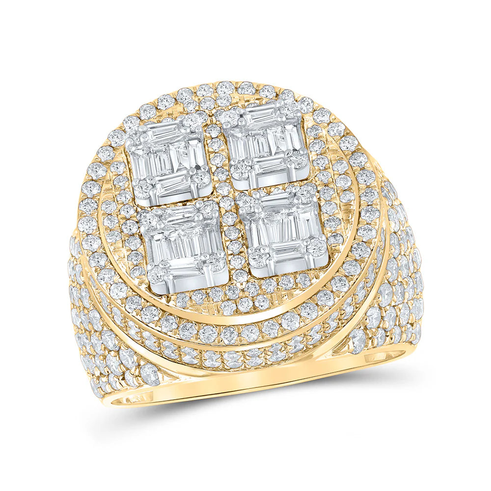 10k Gold 4 ct Baguette Diamond Circle Ring