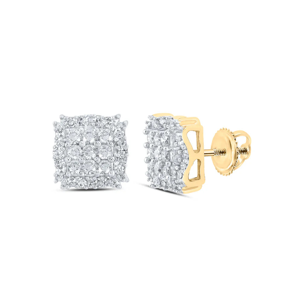 10k Gold 1/3 ct Diamond Round Earrings