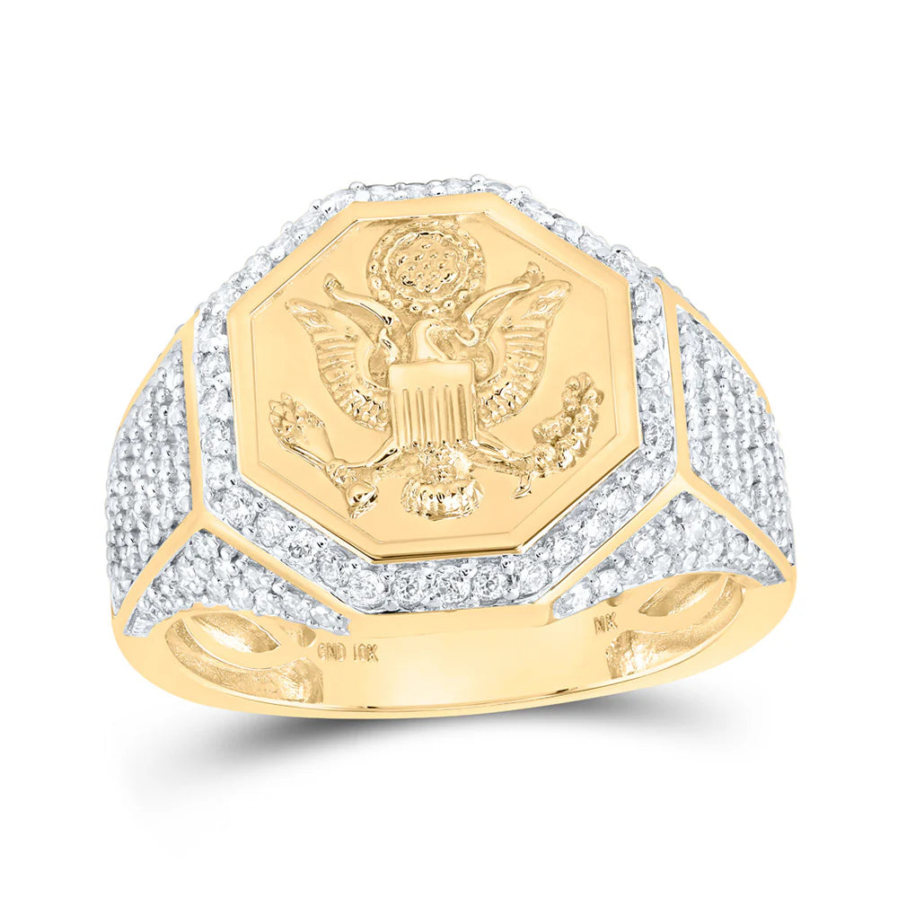 10k Gold 1 cg Diamond American Eagle Presidential Ring