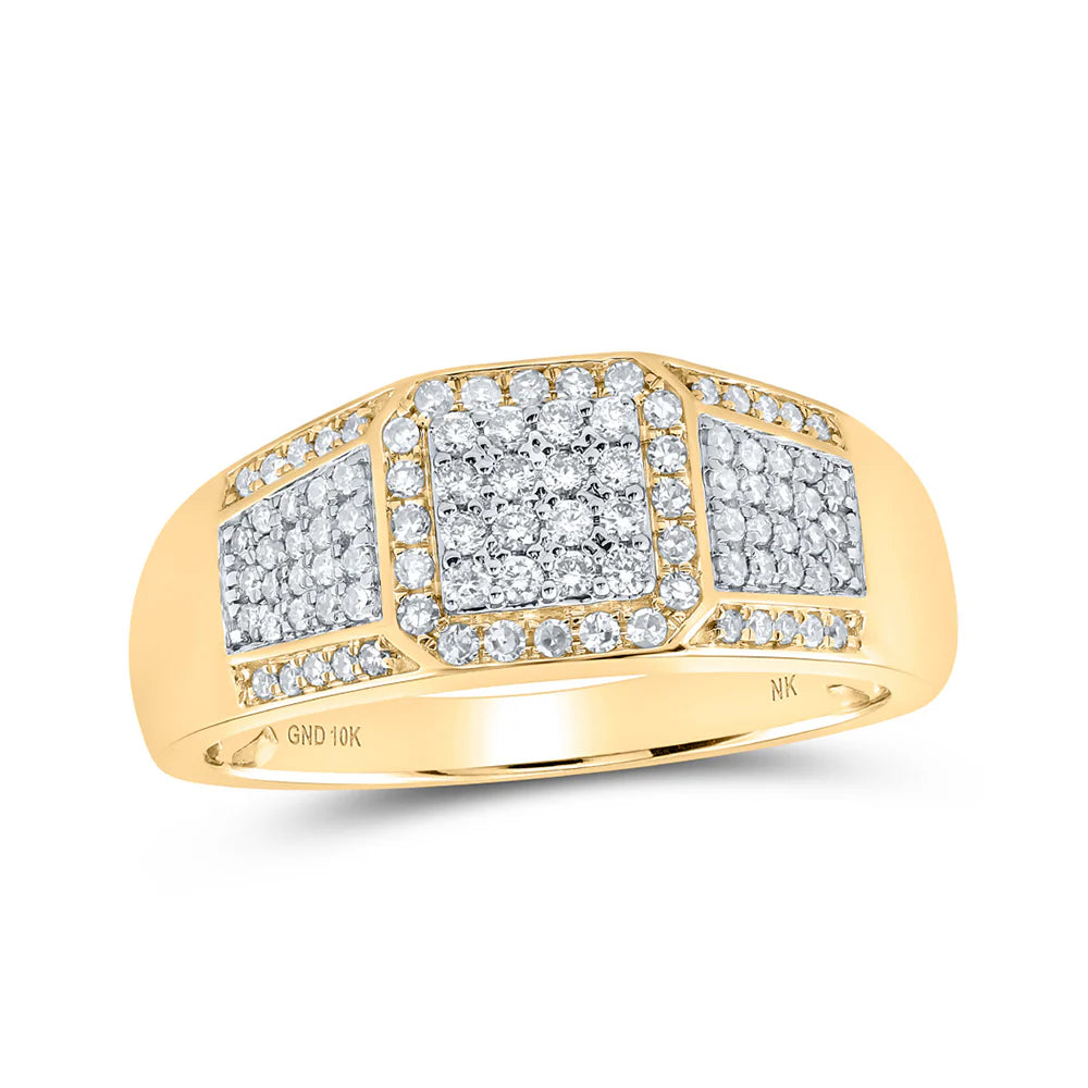 10k Gold 1/2 ct Diamond Square Ring