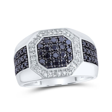 10k Gold Black 1.25 ct Diamond Octagon Ring