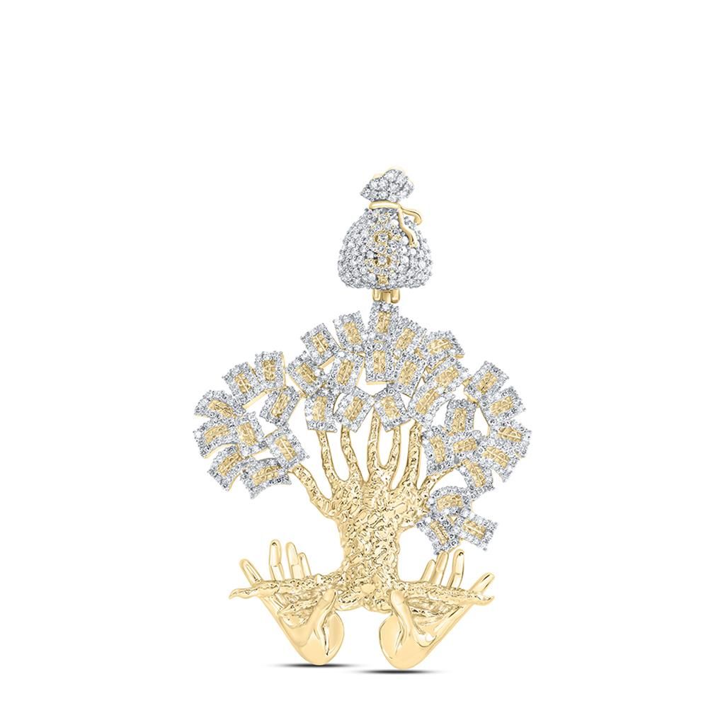 10k Gold 1 5/8 ct Diamond Money Tree Pendant
