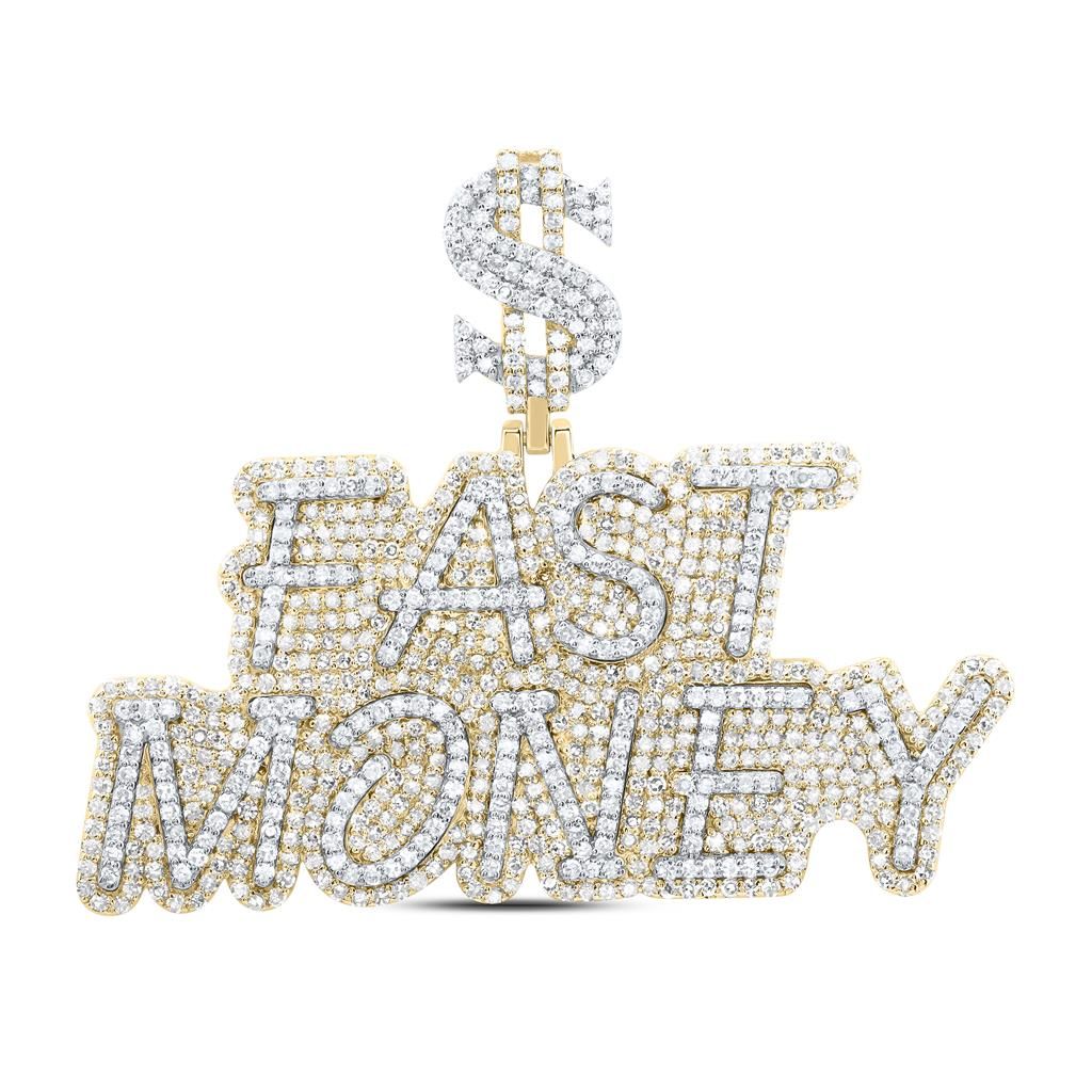 10k Gold 3 ct Diamond Fast Money Pendant