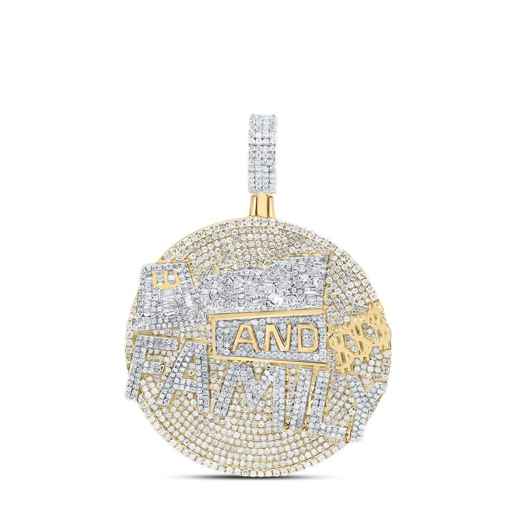 10k Gold 4 5/8 ct Diamond Money And Family Circle Pendant