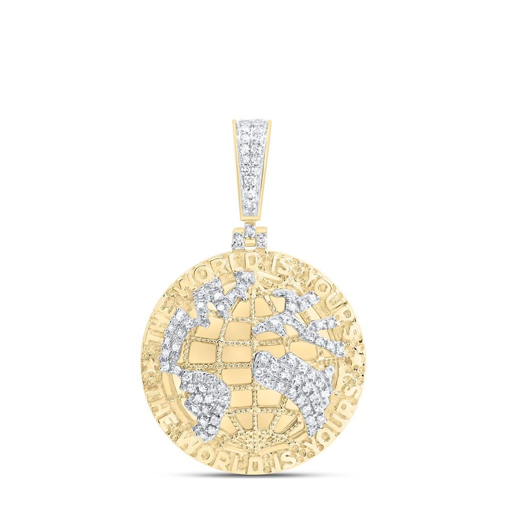 10k Gold 1 ct Diamond "The World Is Yours" Pendant