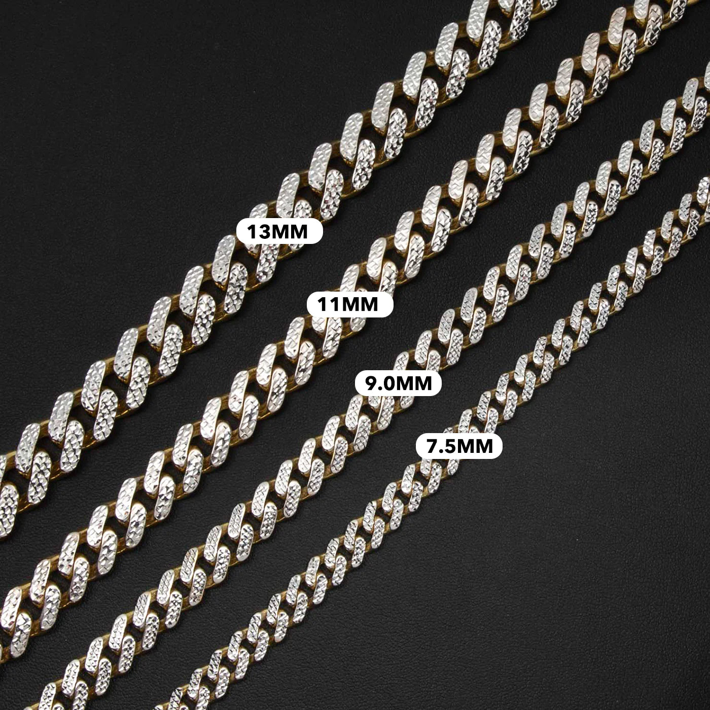 10k Gold Diamond Cut Miami Cuban Chain