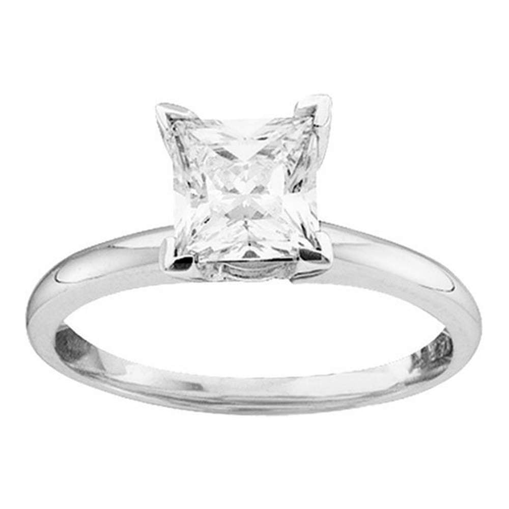 14k White Gold Princess 1/4 ct Diamond Ring