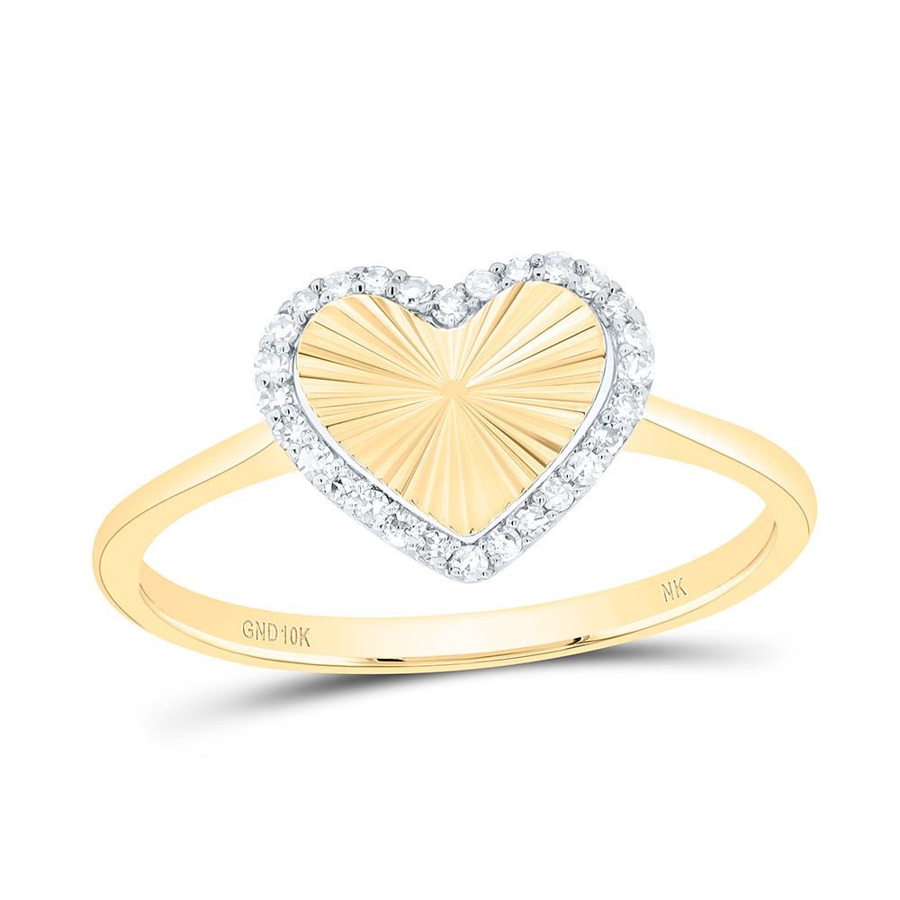 10k Gold 1/10 ct Diamond Heart Ring