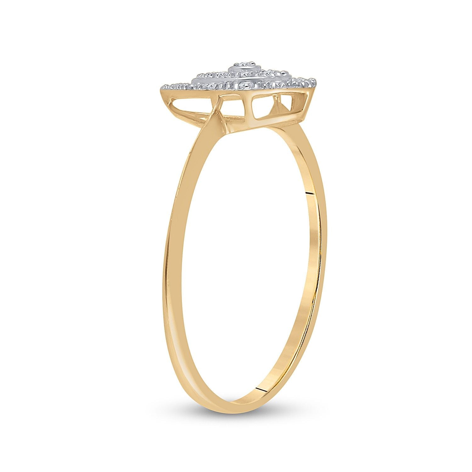 10k Gold 1/20 ct Round Diamond Teardrop Ring