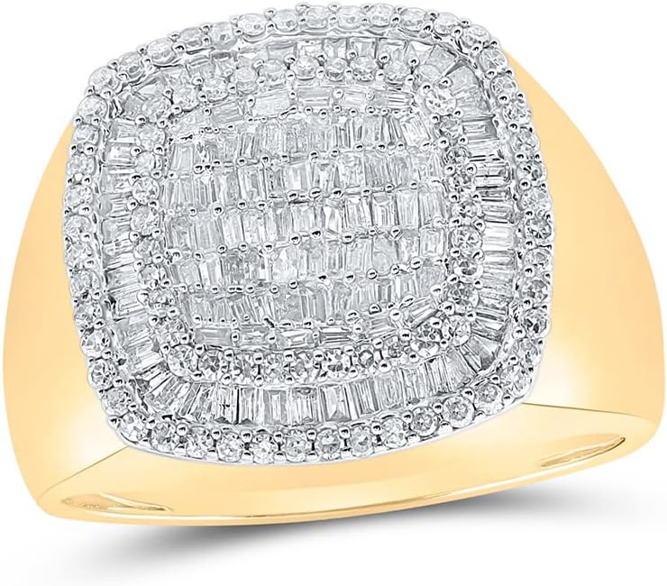 10k Gold 1 1/5 ct Baguette Diamond Square Ring