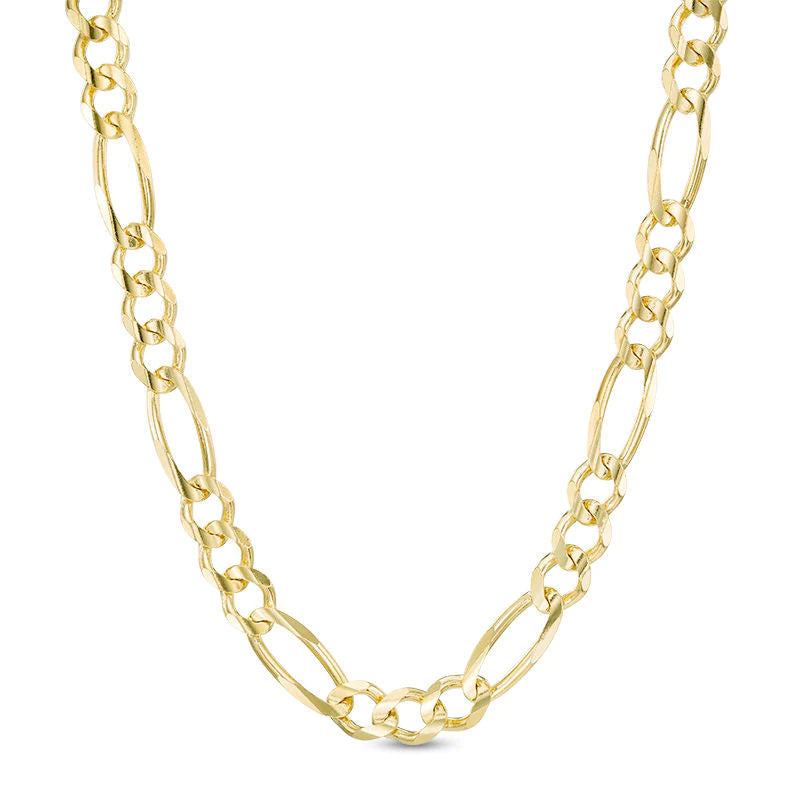 10k Gold Hollow Figaro Chain 6.5 mm & 8 mm