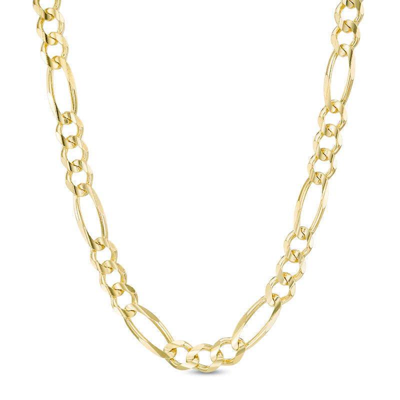 10k Gold Hollow Figaro Chain 6.5 mm & 8 mm