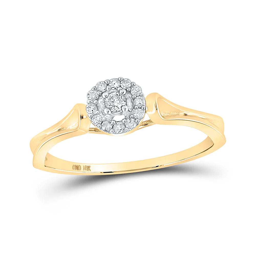 10k Gold 1/10 ct Diamond Solitaire Promise Ring