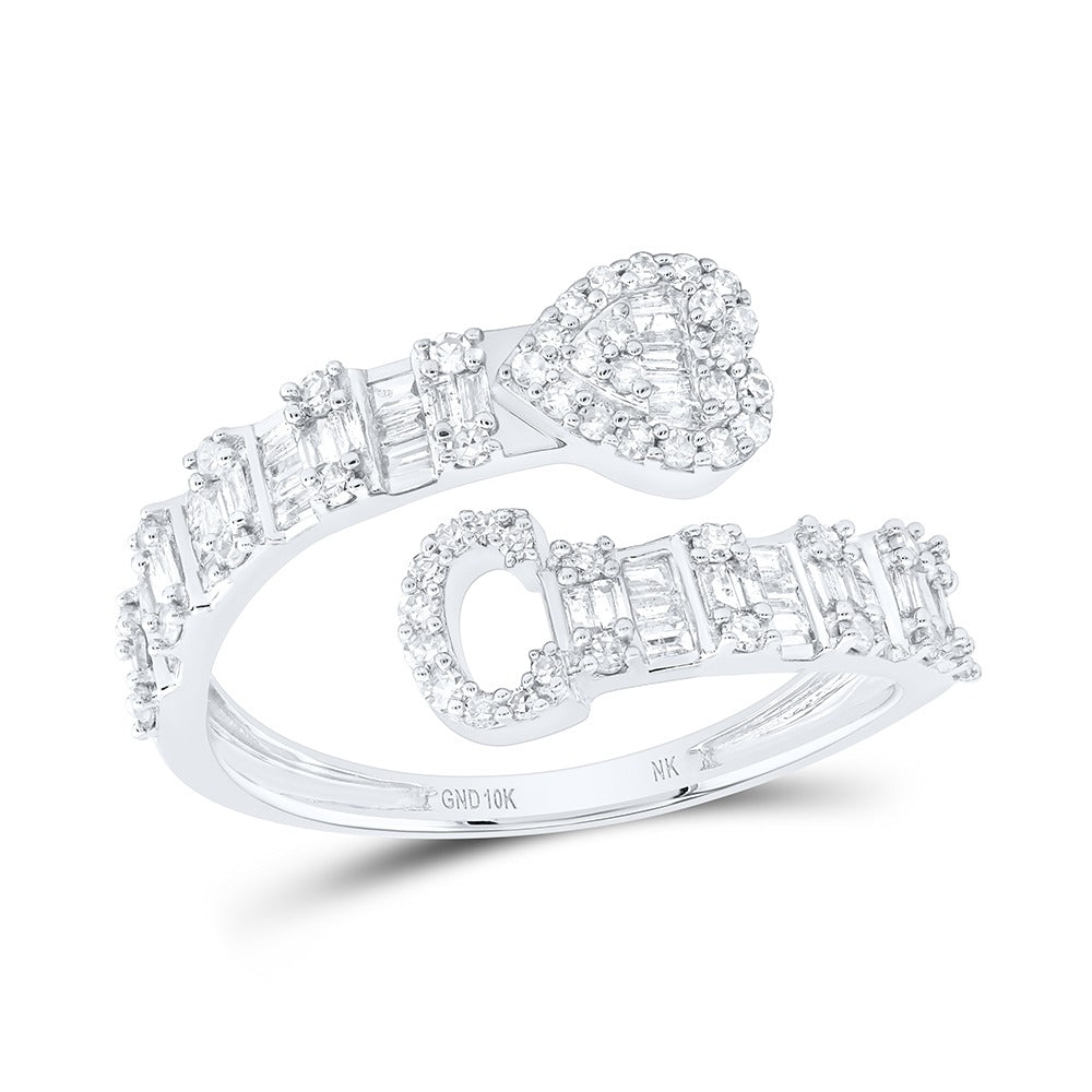 10k Gold 5/8 ct Diamond Baguette Initial Ring