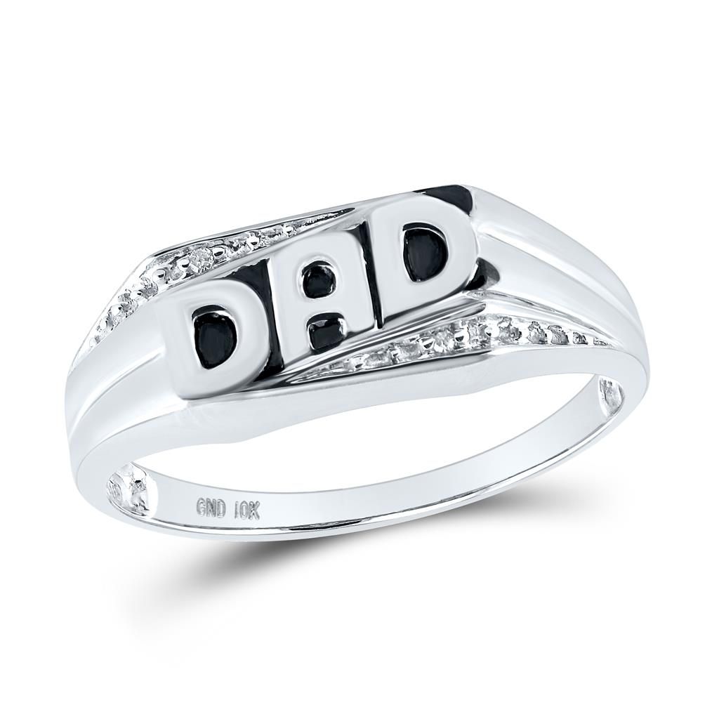 10k Gold Round Diamond DAD Father Ring