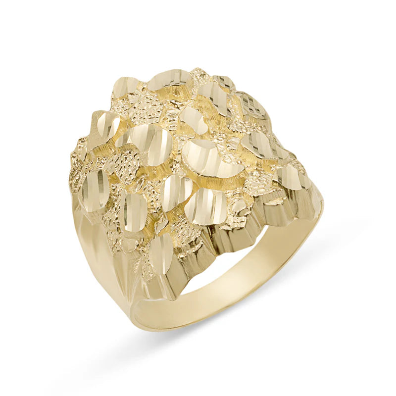10k Gold Large Nugget Puffed Oval Ring