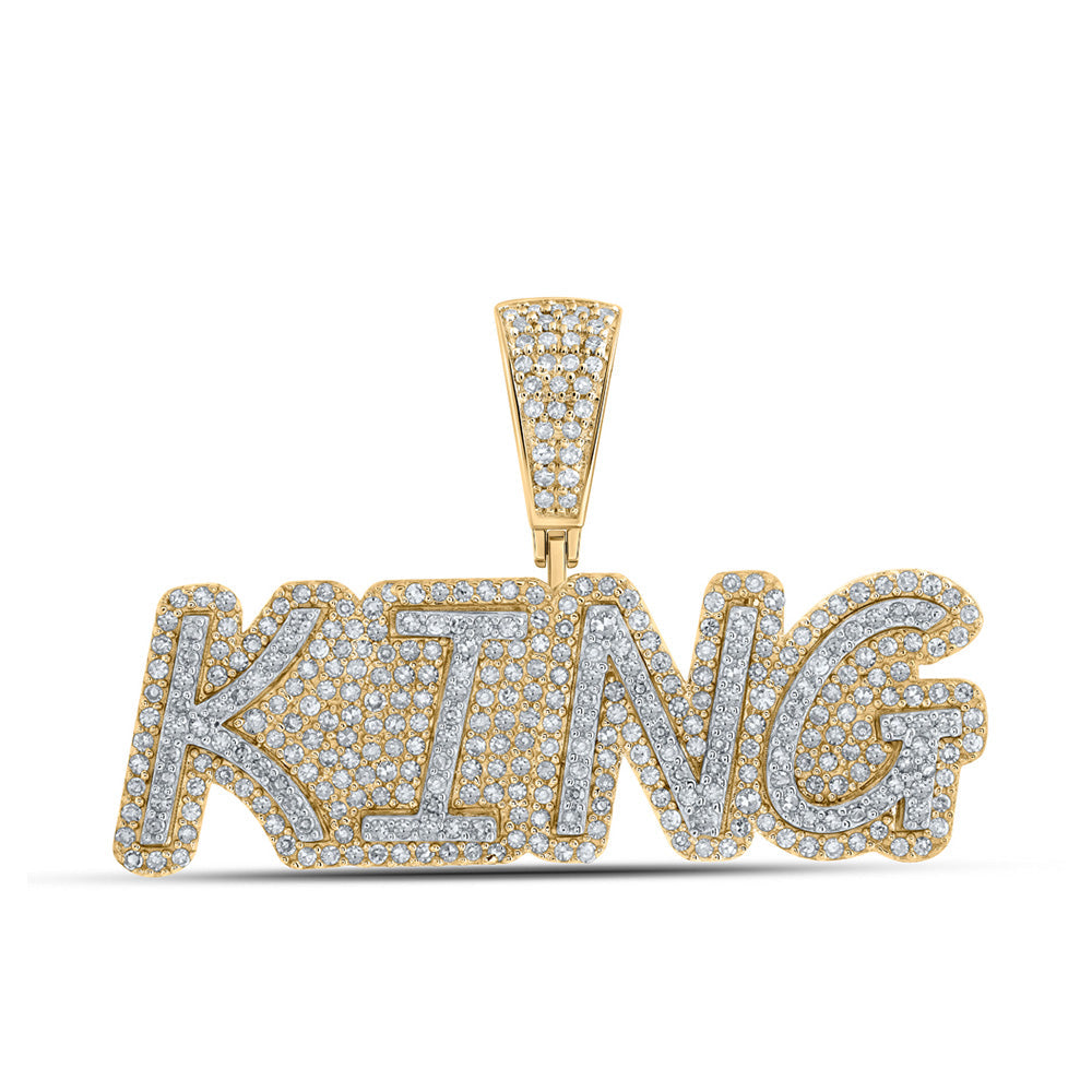 10k Gold 1 ct Diamond King Pendant