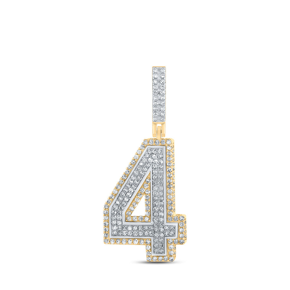 10k Gold 1.5 ct Diamond Number Pendant