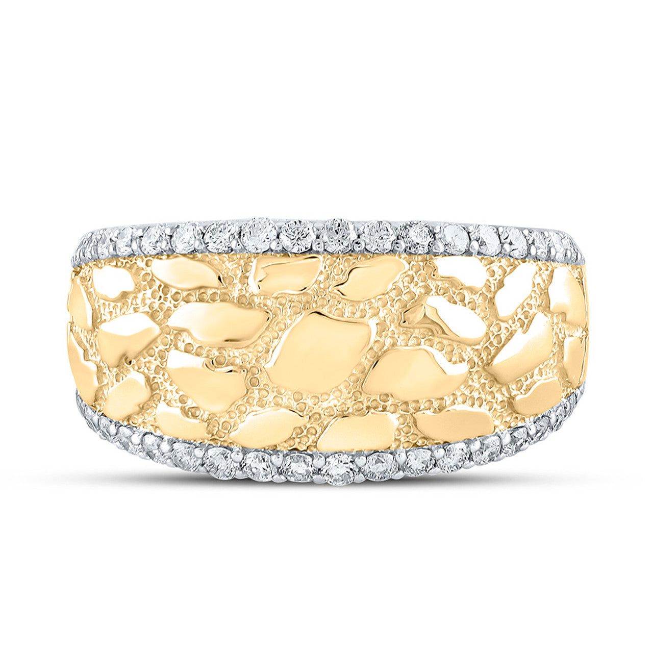 10k Gold 1 ct Diamond Nugget Band Ring