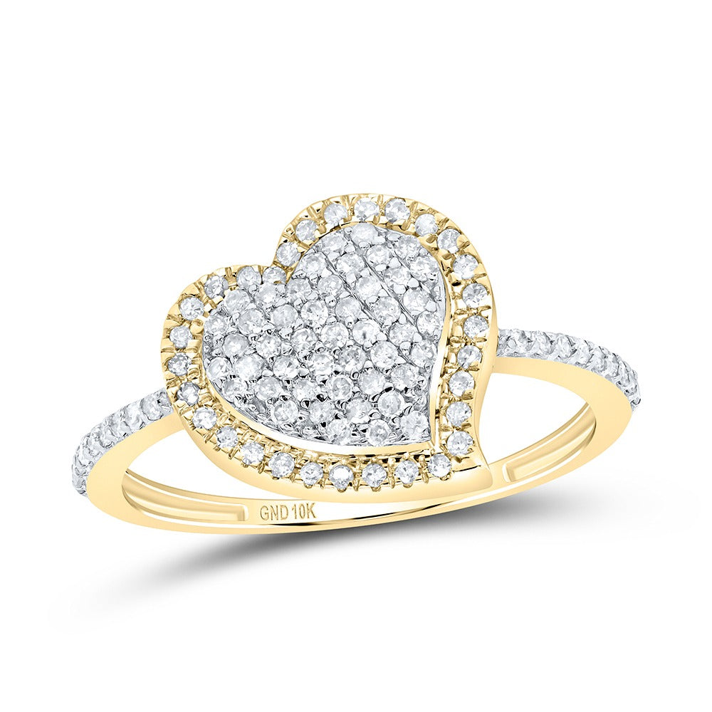 10k Gold 1/3 ct Diamond Heart Ring