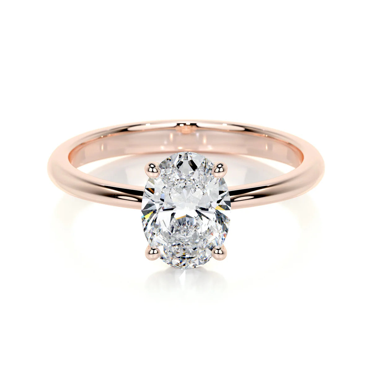 Lab Grown Solitaire 1 carat Diamond Oval Ring