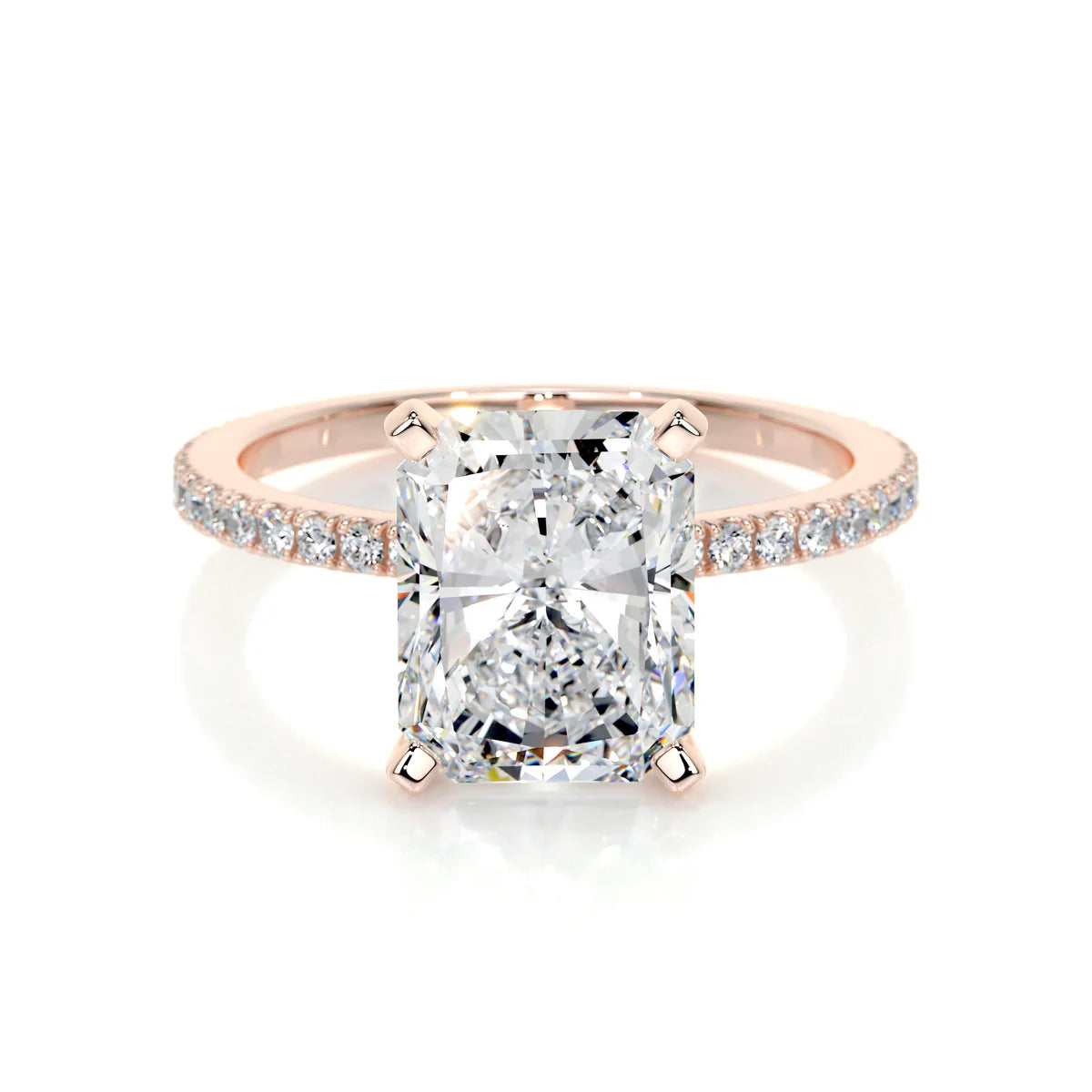 Lab Grown 3.5 Carat Diamond Radiant Cut Ring
